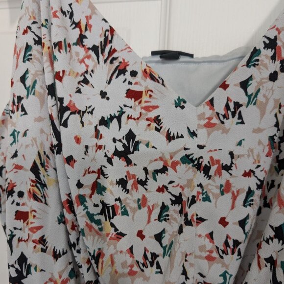 Torrid Floral Studio Skater Dress Womens Size 4X White Strappy Stretch Casual - Picture 3 of 10